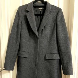 DKNY grey wool cashmere coat.